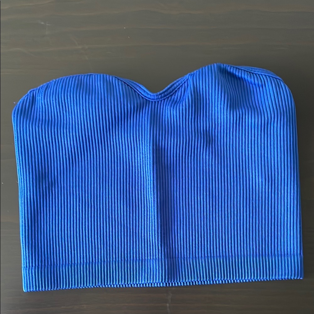 Dynamite Blue Ribbed Crop Top